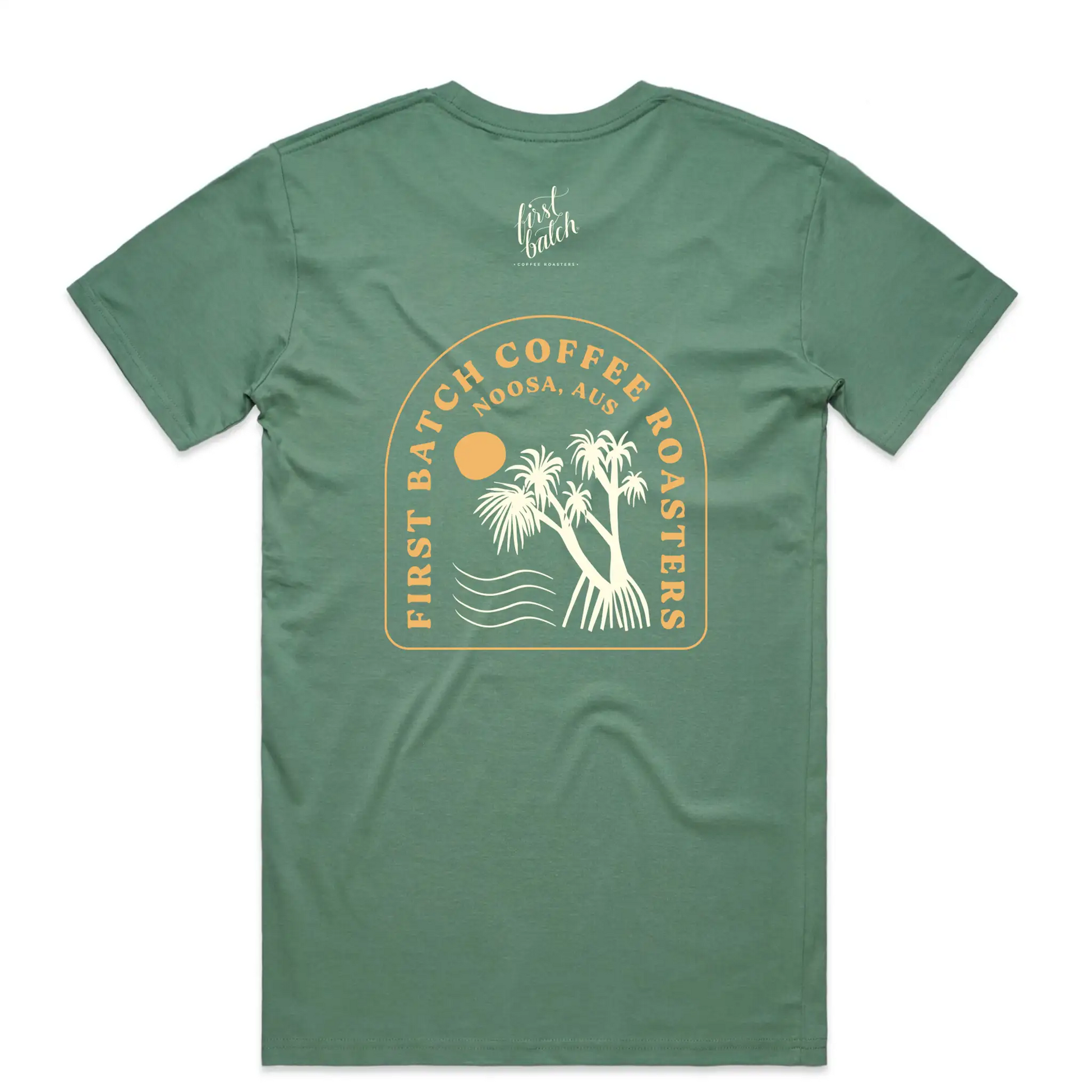 First Batch Coffee Roasters - Branded Merch - First Batch Tee Sage - Noosa Pandanus